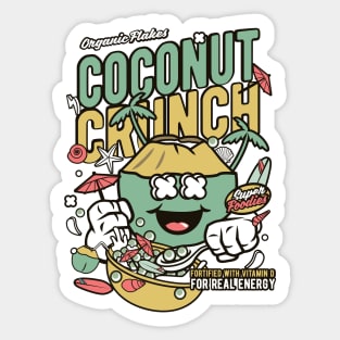 Retro Cartoon Cereal Box // Coconut Crunch // Funny Vintage Breakfast Cereal Sticker